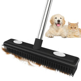 Thamtu Carpet Rake Pet Hair Rubber Broom with Squeegee for Home Pet Hair Removal Long Handle Pet Hair Broom for Carpet, Hardwood Floor, Tile