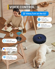 Thamtu Robot Vacuum Cleaner with Mop Function Vacuum Cleaner Robot for Hard Floor, Carpet, Pet Hair, Robot Vacuum Cleaner with Alexa and App, 2800 Pa Suction Power, 120 Minutes Running Time