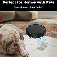 Thamtu Robot Vacuum with Smart Navigation, Powerful Suction with APP/Voice Control Good for Pet Hair, Hard Floor, Compatible with Alexa