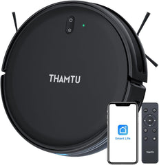 Thamtu Robot Vacuum with Smart Navigation, Powerful Suction with APP/Voice Control Good for Pet Hair, Hard Floor, Compatible with Alexa