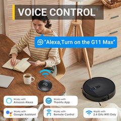 Thamtu G11 Robot Vacuum Cleaner with Smart Dynamic Navigation,2500 Pa Suction, APP Control, Robotic Vacuum for Pet Hair, Hard Floor, Medium-Pile Carpet