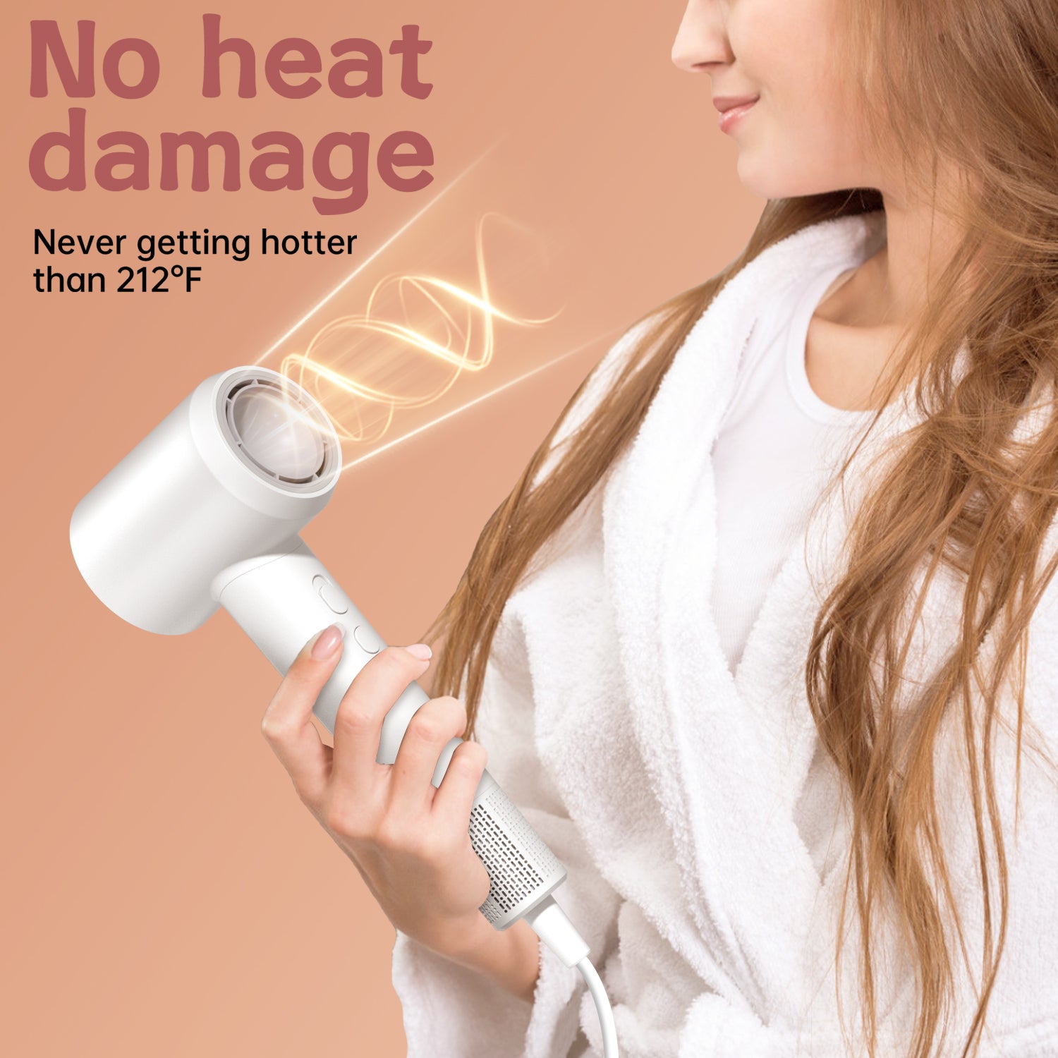 Thamtu Hair Dryer with Diffuser, Prevent Over-Drying, Maintain Natural Moisture, and Enhance Shine and Softness