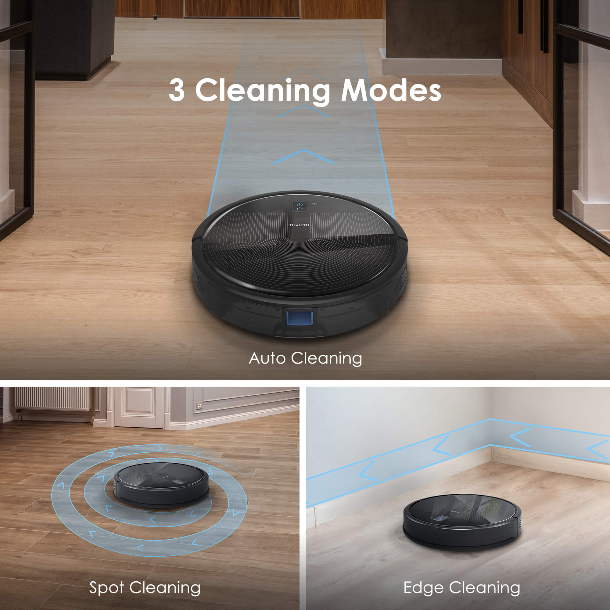 Thamtu G10 Robot Vacuum, Extra Large dust bin, Ideal for Pet Owners, APP Control, Scheduled Cleaning, 3000Pa Suction