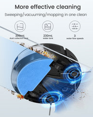 Thamtu Robot Vacuum Cleaner with Mop Function Vacuum Cleaner Robot for Hard Floor, Carpet, Pet Hair, Robot Vacuum Cleaner with Alexa and App, 3000 Pa Suction Power, 120 Minutes Running Time