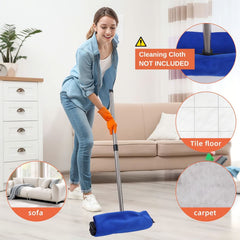 Thamtu Carpet Rake Pet Hair Rubber Broom with Squeegee for Home Pet Hair Removal Long Handle Pet Hair Broom for Carpet, Hardwood Floor, Tile