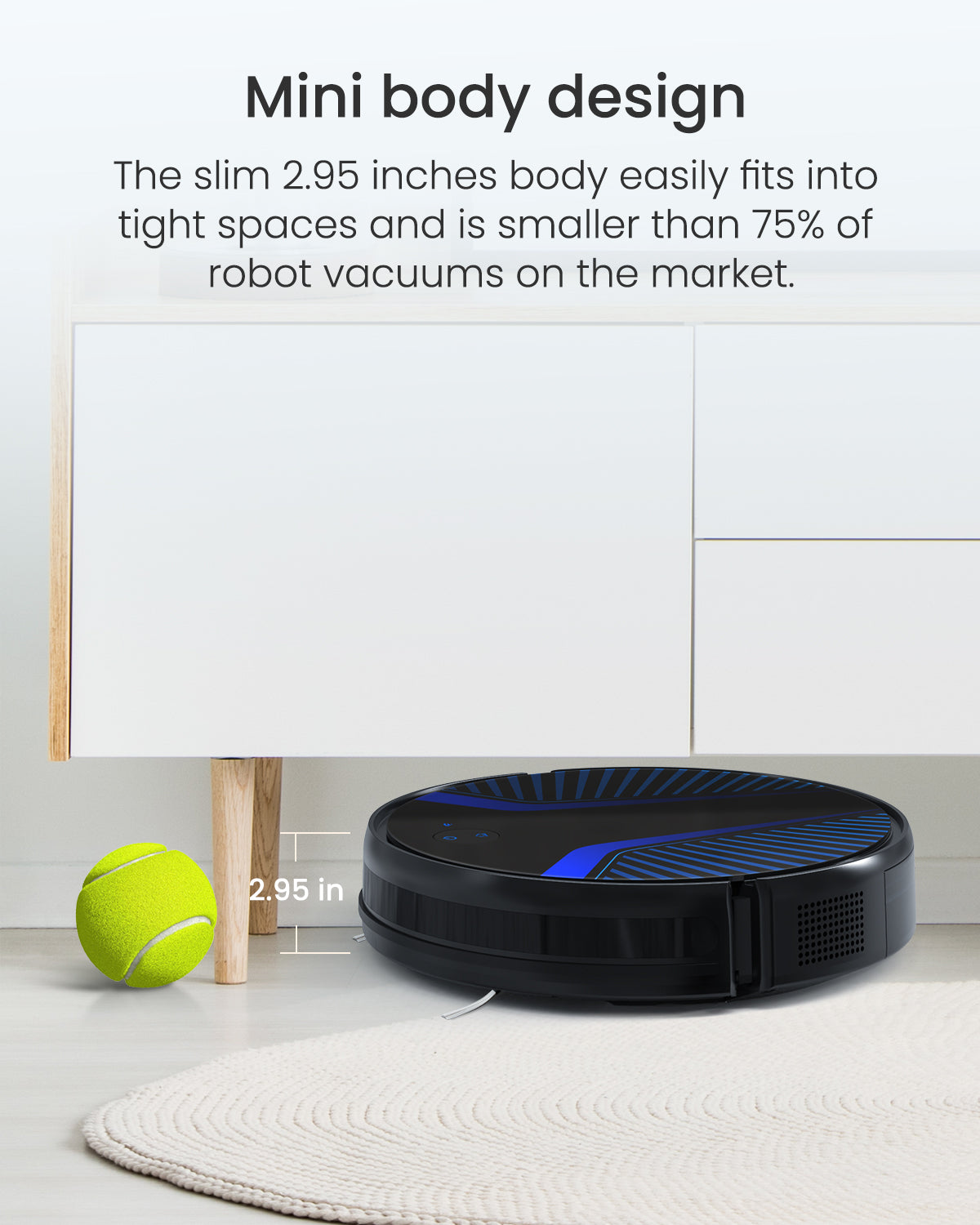 Thamtu Robot Vacuum Cleaner with Mop Function Vacuum Cleaner Robot for Hard Floor, Carpet, Pet Hair, Robot Vacuum Cleaner with Alexa and App, 3000 Pa Suction Power, 120 Minutes Running Time