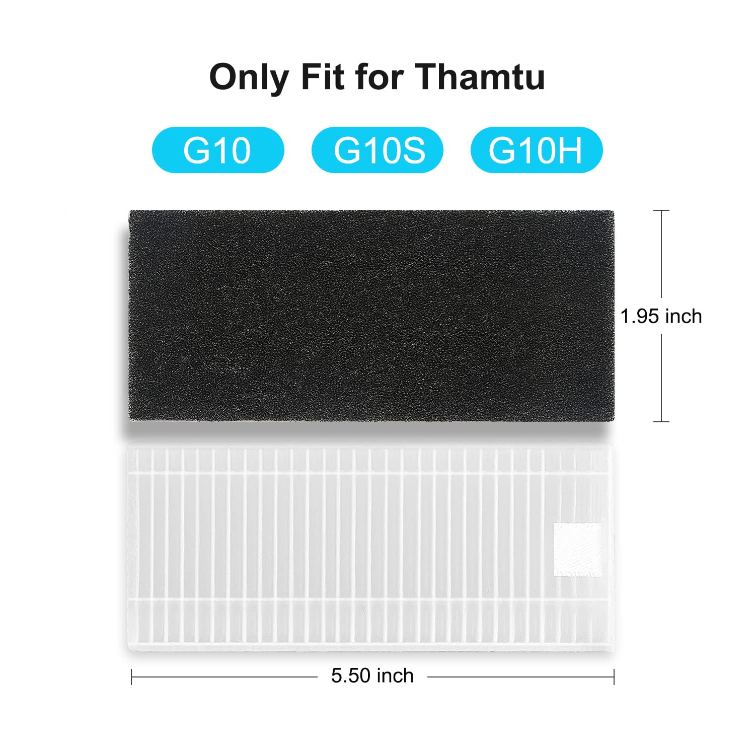 Thamtu Replacement Accessories, 6 Side Brushes ,3 HEPA for G11/G12/G10/G10S/G10H