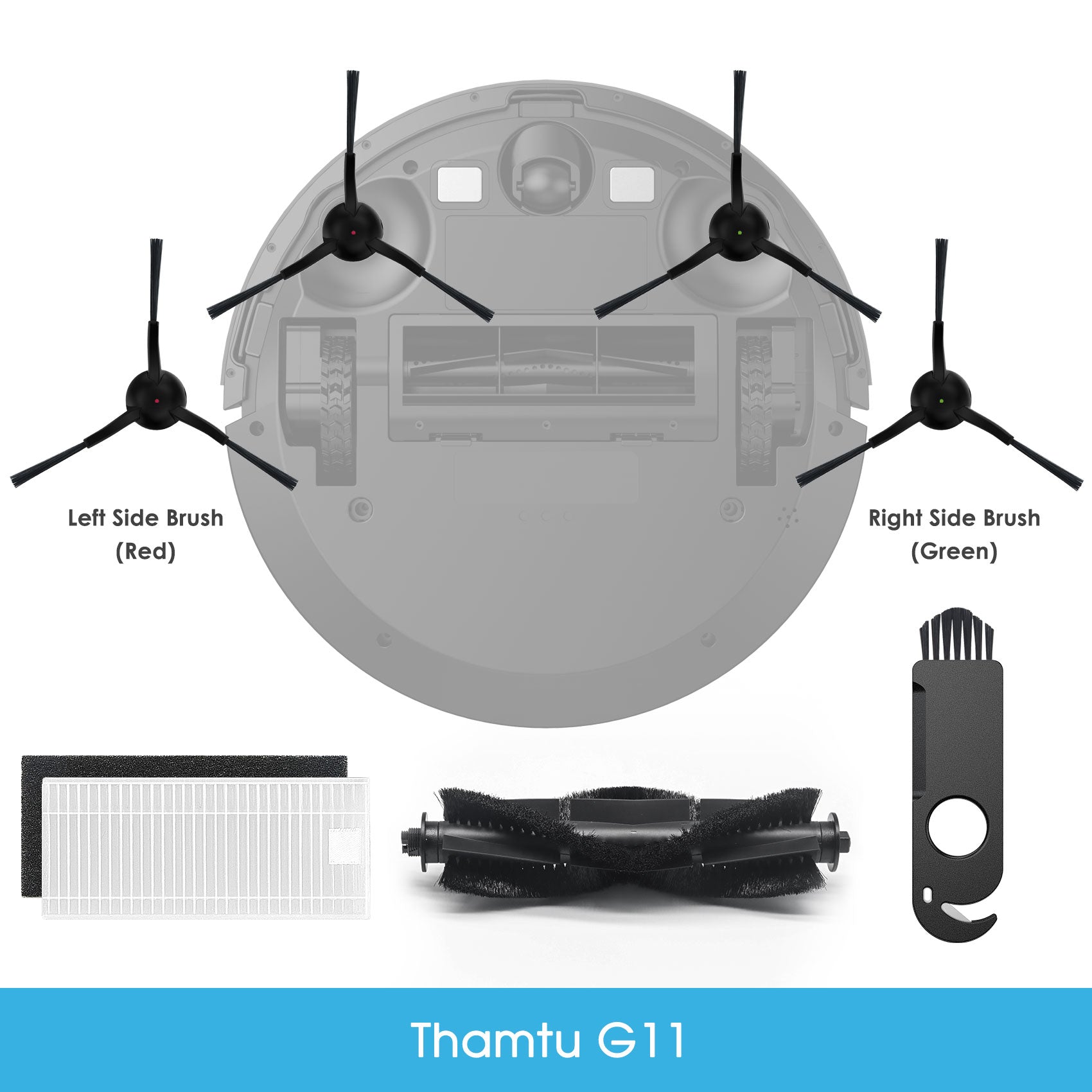 Replacement kit for Thamtu G11 Robot Vacuum Cleaner