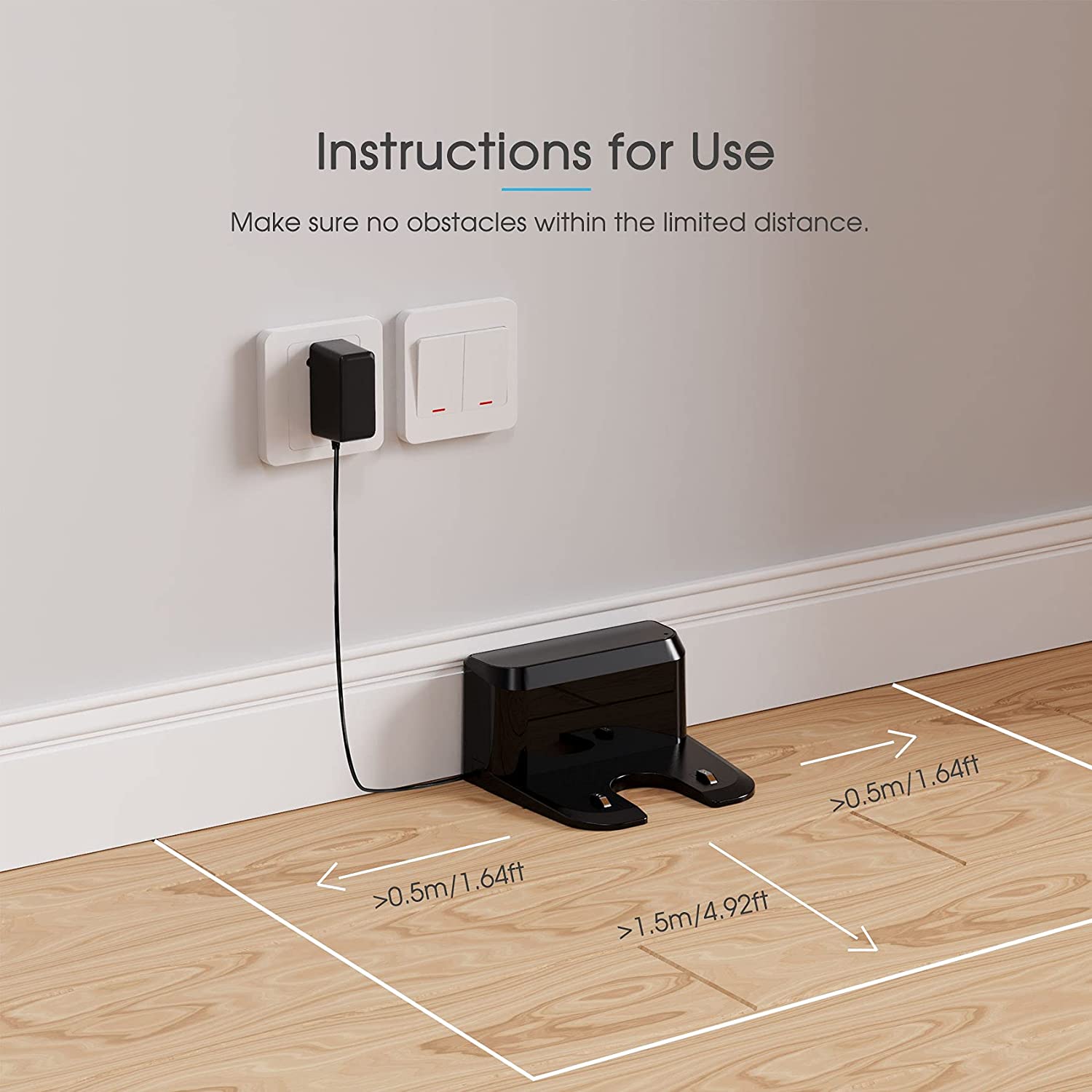 Thamtu Charging Base with Power Cable for Thamtu G11/G10 Robot Vacuum Cleaner - Thamtu